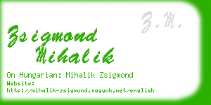 zsigmond mihalik business card